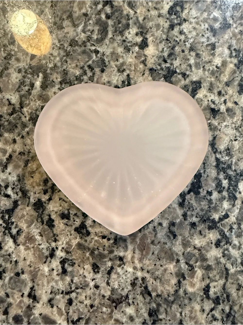 Heart-Shaped Pink Glass Trinket Dish